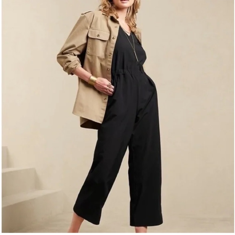 Banana Republic Black Wide-Leg Sleeveless Jumpsuit